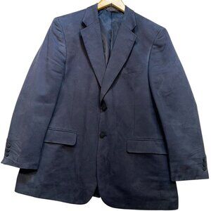 Jeffrey Banks Men's Supra Suede Sport Coat Suit Jacket Long Sleeve Size 42 Blue